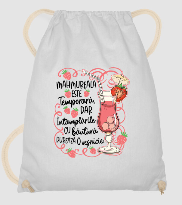 Mahmureala este temporară, dar întâmplările cu băutură durează o veșnicie model alb pe tricou
