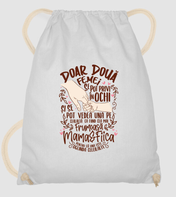 doar două femei se pot privi în ochi și se pot vedea una pe cealaltă ca fiind cea mai frumoasă - mama&fiica - pentru că una este model alb pe tricou