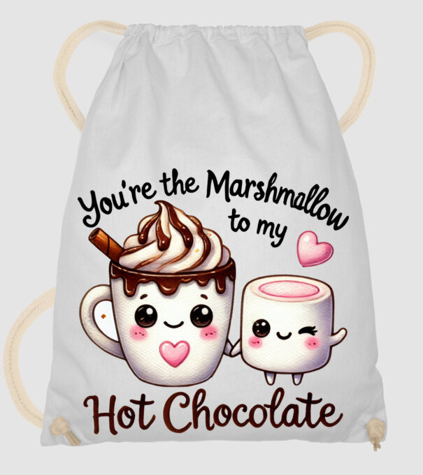 Marshmallow to my Hot Chocolate model alb pe tricou