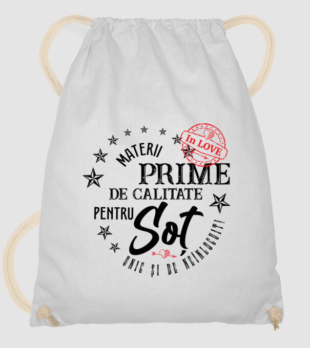 Materii prime de calitate pentru soț model alb pe tricou