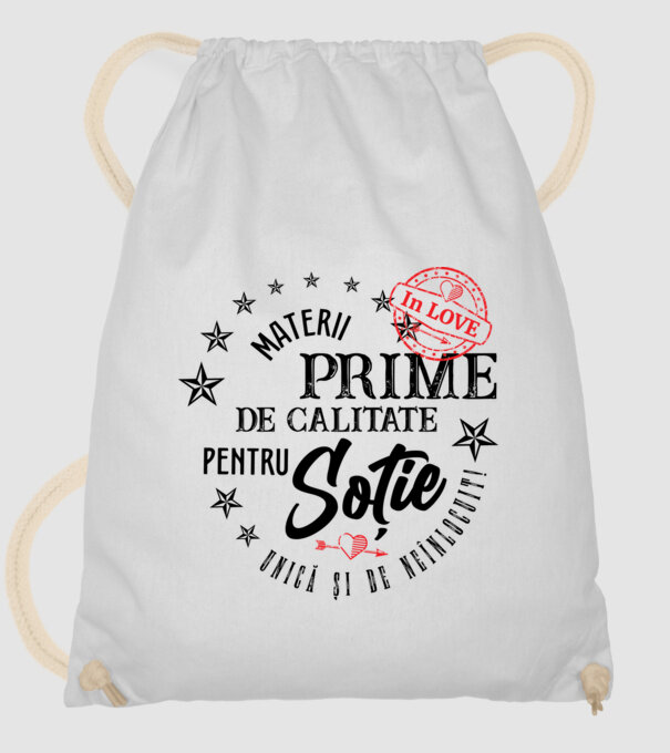 Materii prime de calitate pentru soție model alb pe tricou
