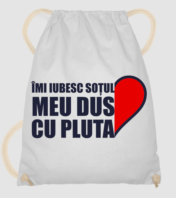 Îmi iubesc soțul meu dus cu pluta model alb pe tricou