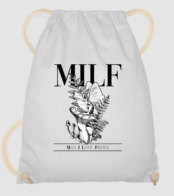 MILF man i love frogs model alb pe tricou