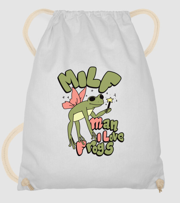 MILF man i love frogs model alb pe tricou