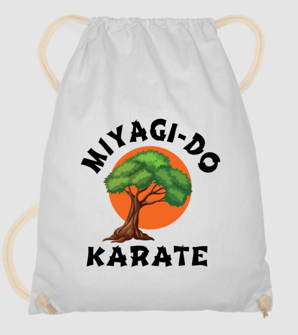Miyagi-do karate logo model alb pe tricou