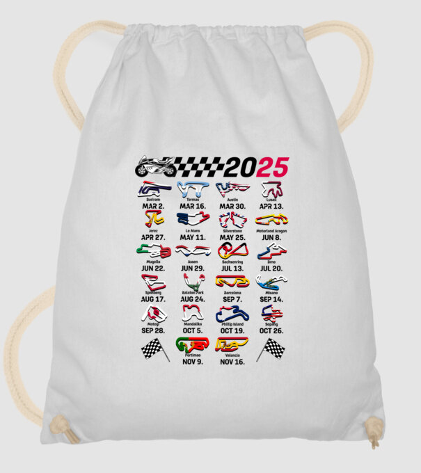 MOTOGP 25 CALENDAR alb model alb pe tricou
