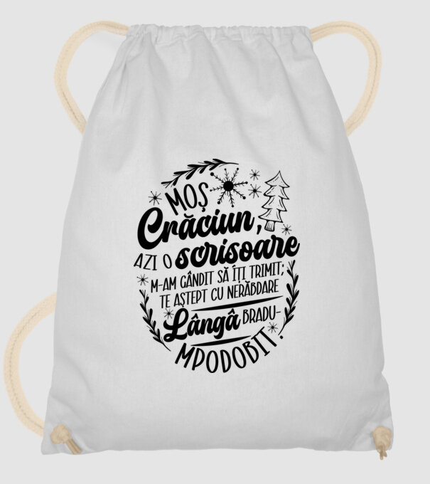 Moş Crăciun model alb pe tricou