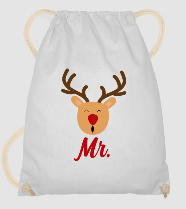 Mr. Reindeer Christmas couple model alb pe tricou