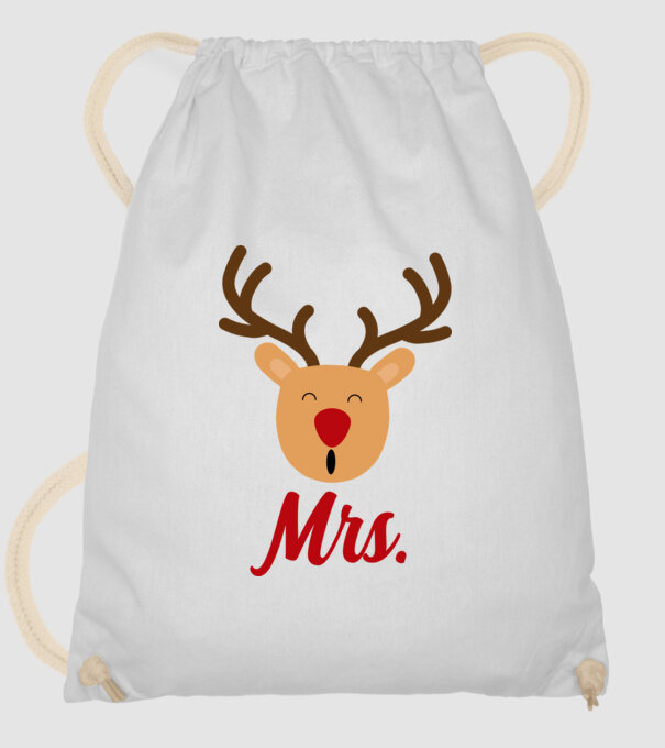 Mrs Reindeer christmas couple model alb pe tricou