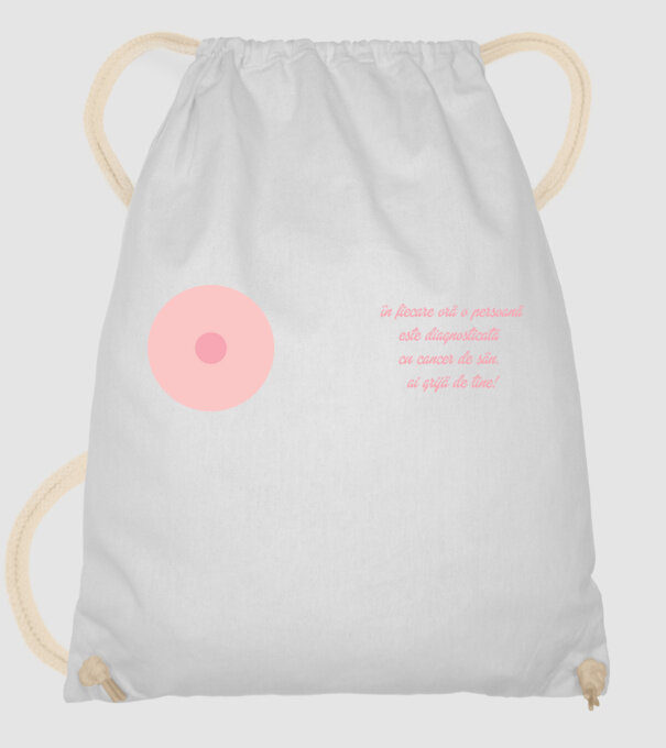 în fiecare oră o persoană este diagnosticată cu cancer de sân. ai grijă de tine! model alb pe tricou