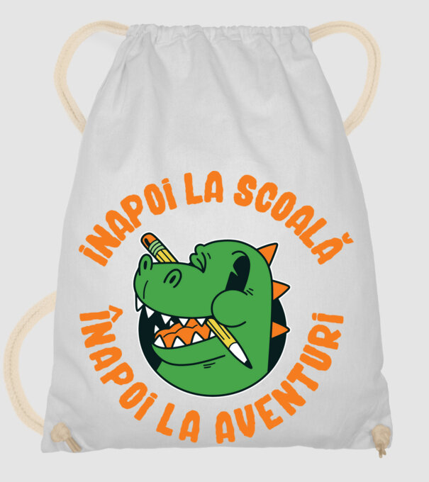 Înapoi la școală, înapoi la aventuri model alb pe tricou