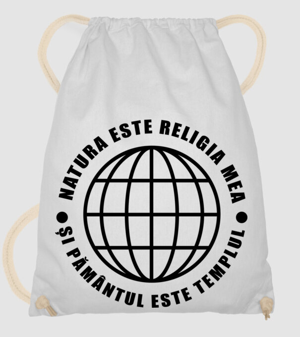 Natura este religia mea model alb pe tricou