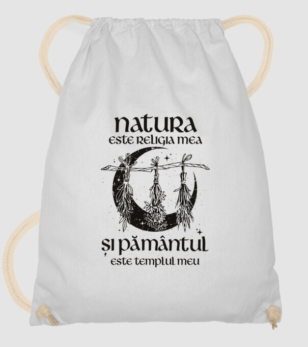 Natura este religia mea model alb pe tricou