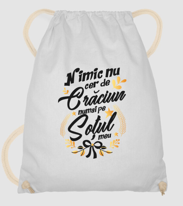 nimic nu cer de Crăciun, numai pe soțul meu model alb pe tricou