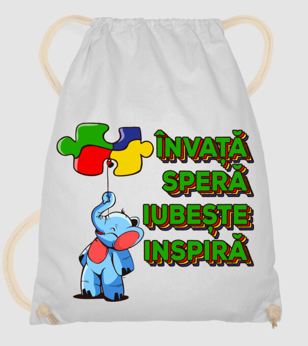 Învață, speră, iubește, inspiră model alb pe tricou