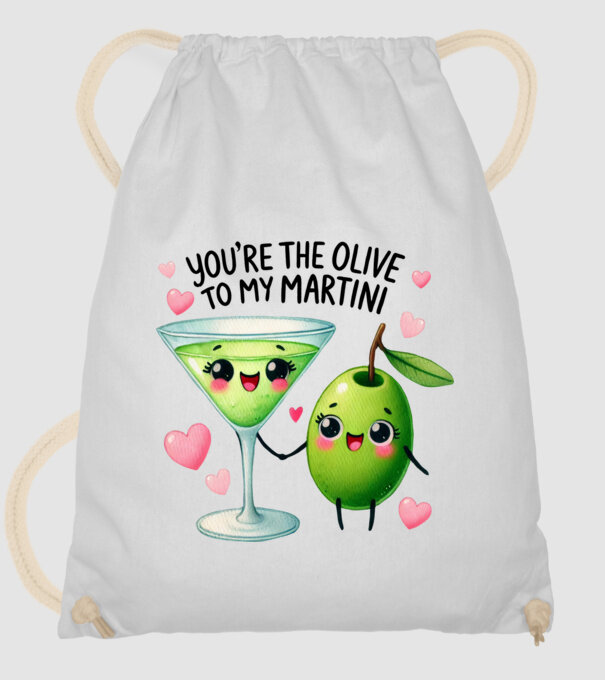 Olive to my Martini model alb pe tricou