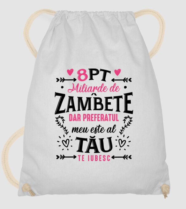 Opt miliarde de zâmbete model alb pe tricou