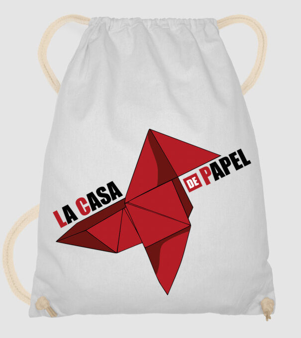 origami la casa de papel white model alb pe tricou