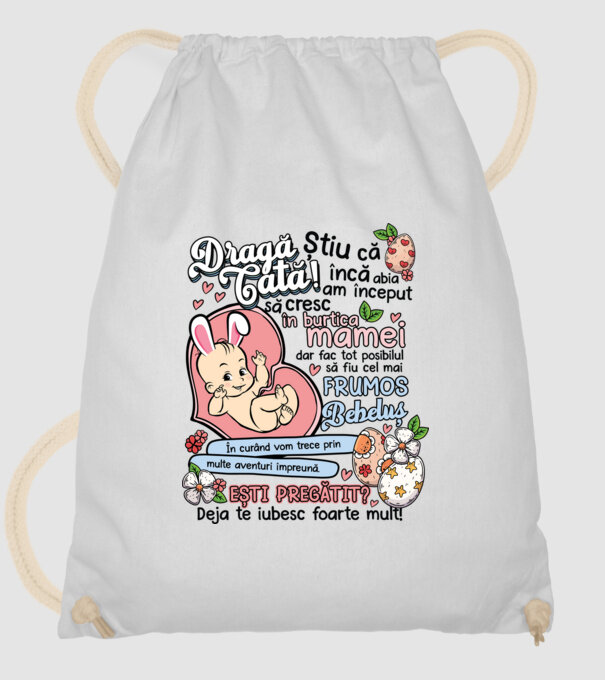 Paști Dragă tată model alb pe tricou