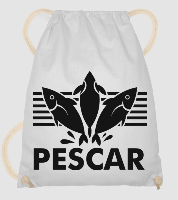 Pescar original model alb pe tricou