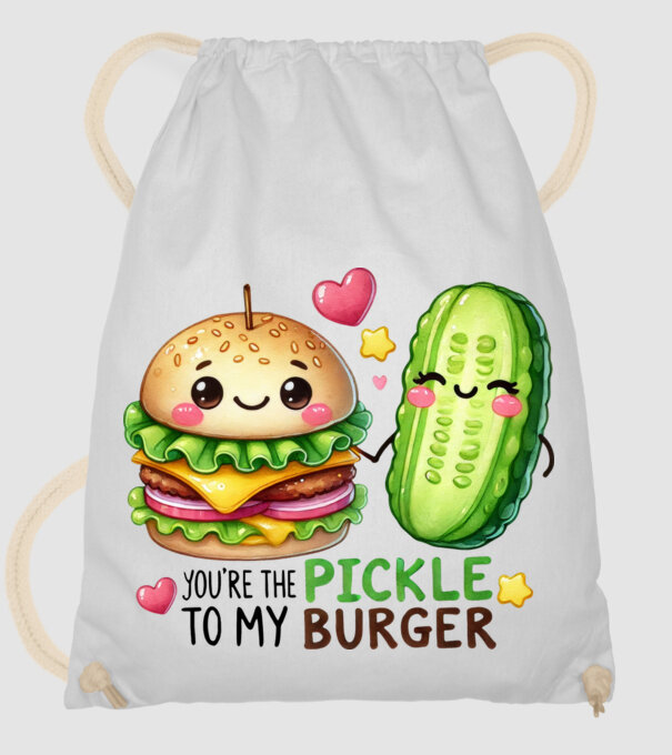 Pickle to my Burger model alb pe tricou