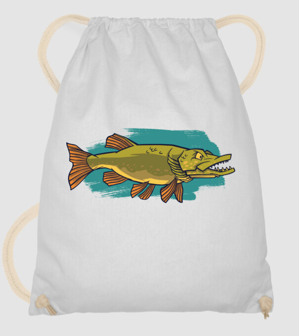 Pike model alb pe tricou