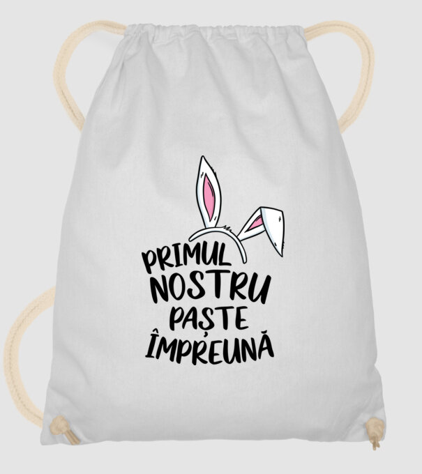 Primul nostru Paște împreună model alb pe tricou