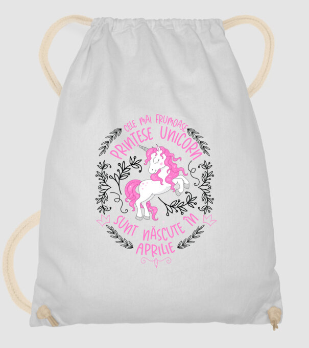 Cele mai frumoase prințese unicorn sunt născute în Aprilie model alb pe tricou