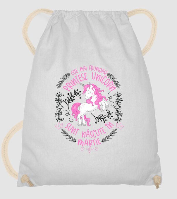 Cele mai frumoase prințese unicorn sunt născute în Martie model alb pe tricou