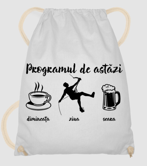 programul de astăzi: dimineața, ziua, seara model alb pe tricou