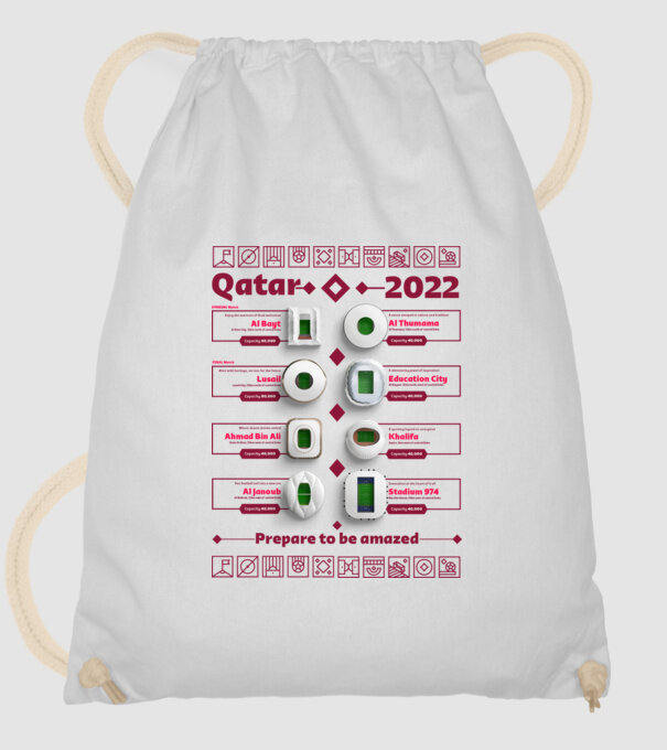 Qatar 2022 Stadiums white model alb pe tricou