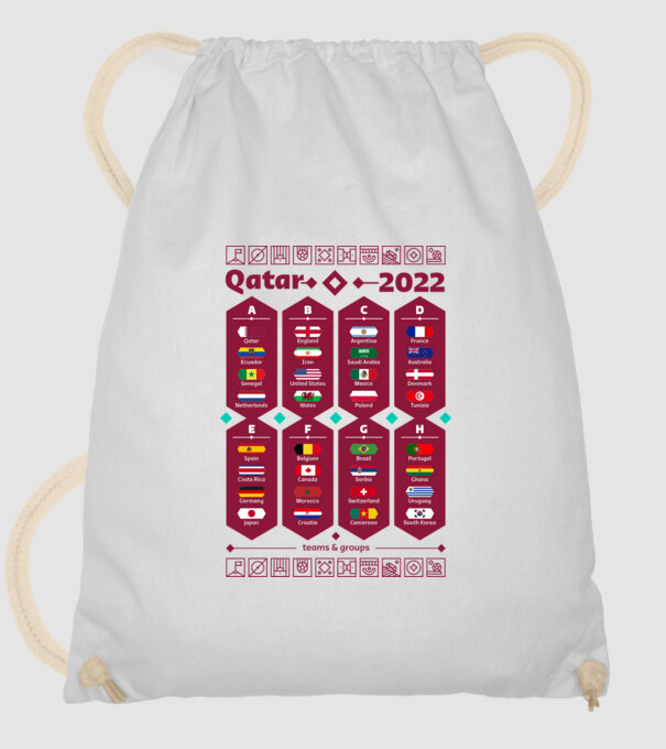 Qatar 2022 teams - groups white model alb pe tricou