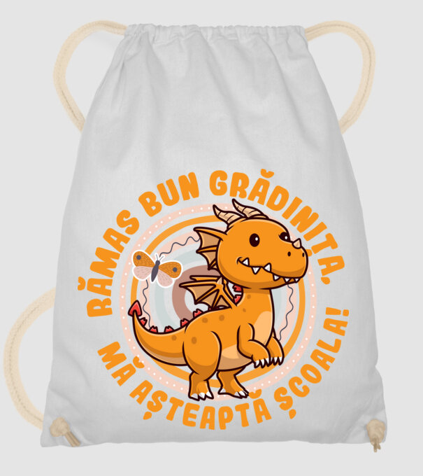 Rămas bun grădiniță, mă așteaptă școala! model alb pe tricou
