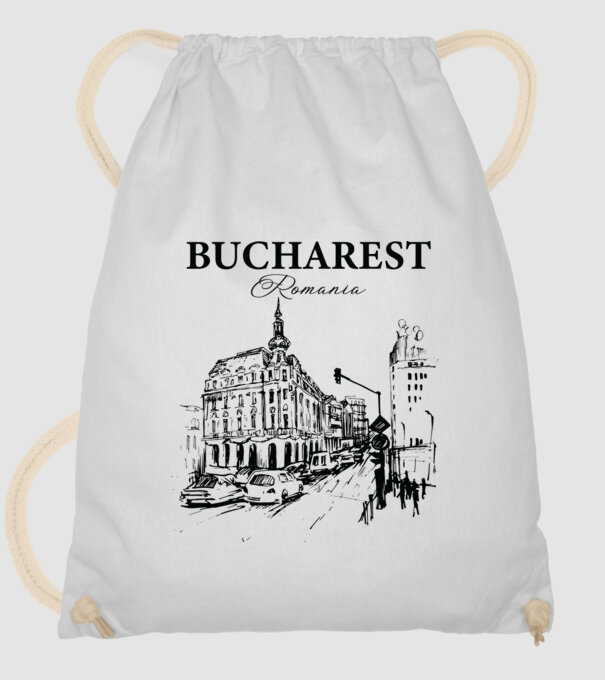 România Bucharest vintage model alb pe tricou