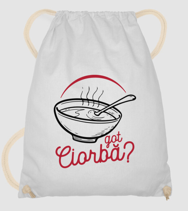 România Got ciorbă model alb pe tricou