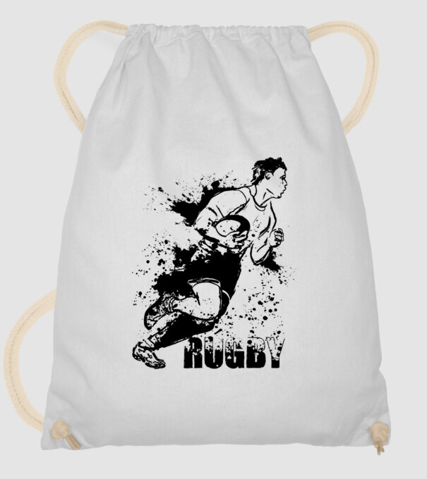 Rugby model alb pe tricou