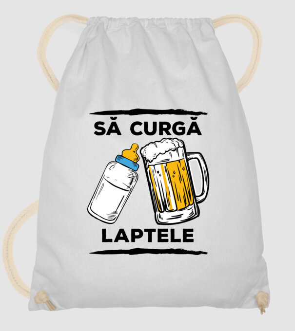să curgă laptele! model alb pe tricou