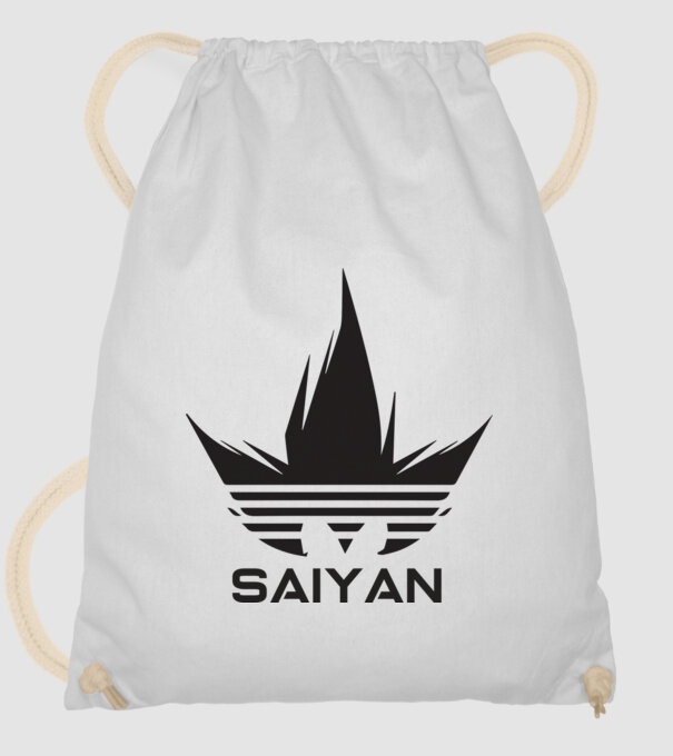saiyan logo model alb pe tricou