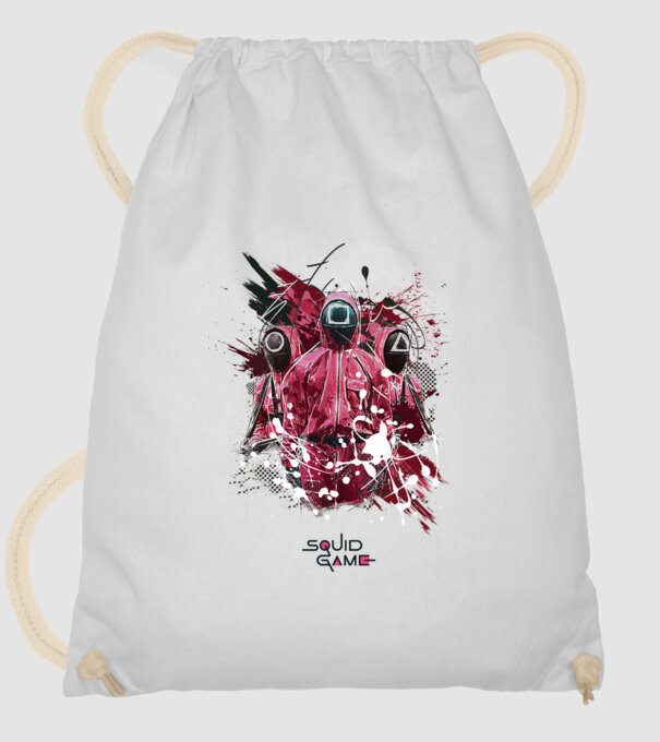 squid game poster model alb pe tricou