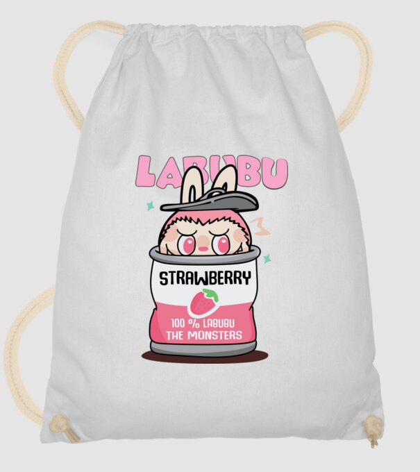 Strawberry Labubu model alb pe tricou
