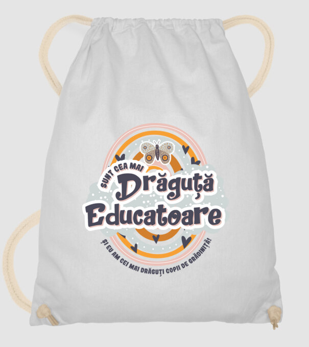 Sunt cea mai drăguță educatoare! model alb pe tricou