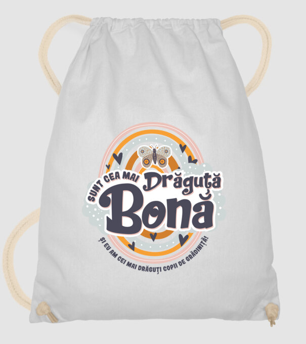 Sunt cea mai drăguță bonă! ... și eu am cei mai drăguți copii de grădiniță! model alb pe tricou