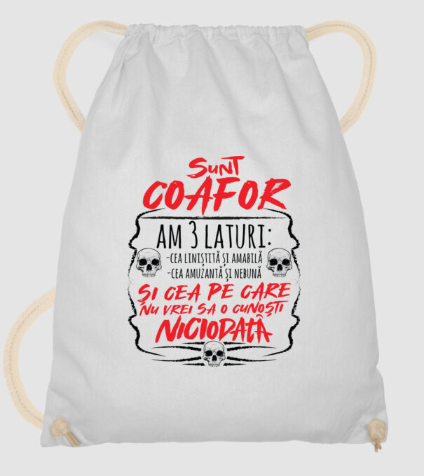 sunt coafor am 3 laturi model alb pe tricou
