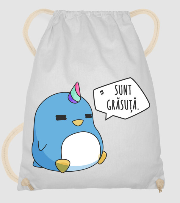sunt grăsuță model alb pe tricou