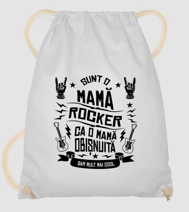 Sunt o mamă rocker, ca o mamă obișnuită, dar mult mai cool model alb pe tricou