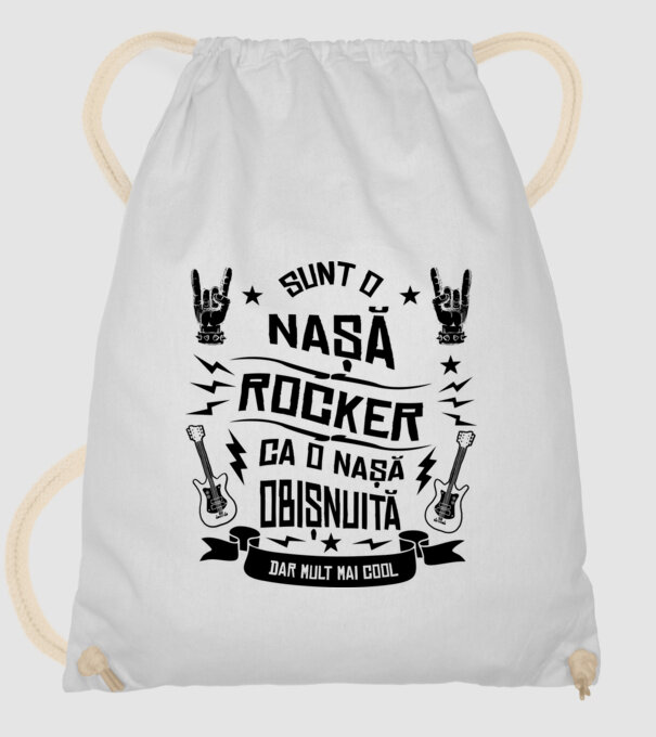 Sunt o nașă rocker, ca o nașă obișnuită, dar mult mai cool model alb pe tricou