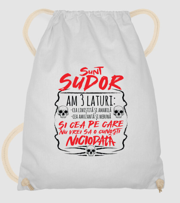 sunt sudor am 3 laturi model alb pe tricou