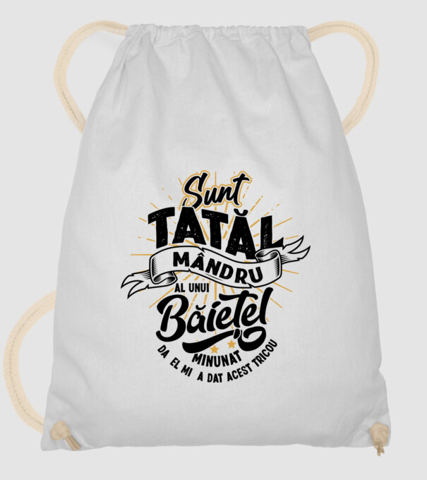 Sunt tatăl mândru al unui băiețel minunat - da, el mi-a dat acest tricou model alb pe tricou