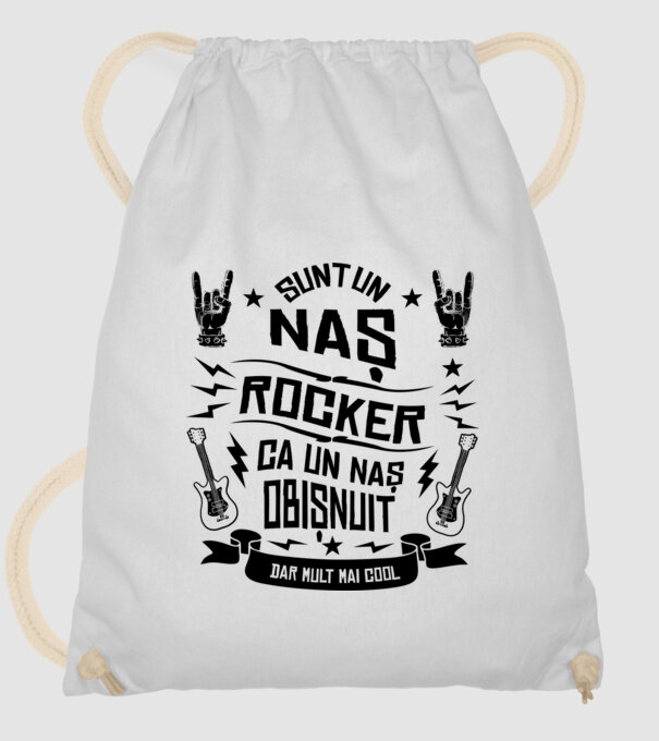 Sunt un naș rocker, ca un naș obișnuit, dar mult mai cool model alb pe tricou