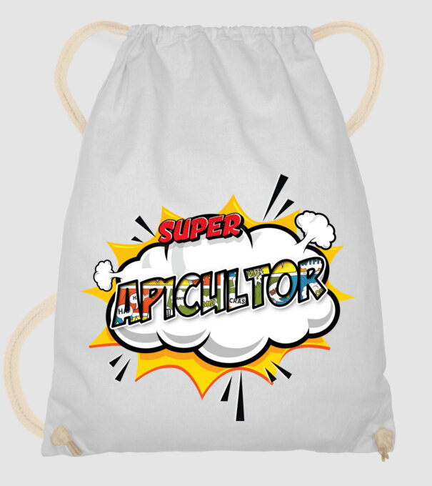 Super Apicultor model alb pe tricou